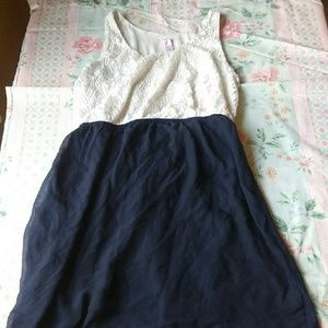 A Navy Blue an White No Boundaries Dress